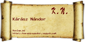 Kárász Nándor névjegykártya
