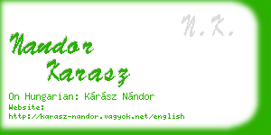 nandor karasz business card