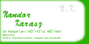 nandor karasz business card